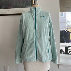 North Face Mint Green Fleece Jacket with Pockets Women M